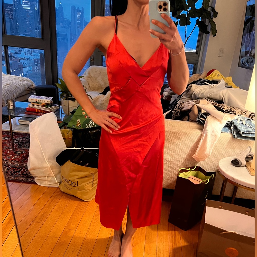 Fuschia / magenta / hot pink Satin Slip Dress by Dion Lee - size 2-4